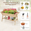 Raised Wood Garden Bed with Shelf and Liner by LJGDeals