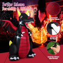 8 Feet Halloween Inflatable Fire Dragon Decoration with LED Lights by LJGDeals