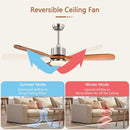 52 Inch Reversible Ceiling Fan with LED Light and Adjustable Temperature by LJGDeals