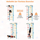 7 In 1 Kids Indoor Gym Playground Swedish Wall Ladder for Solid Wall-Yellow