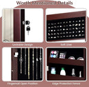 Lockable Wall Door Mounted Mirror Jewelry Cabinet w/LED Lights by LJGDeals