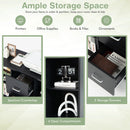 2 Drawer Wood Mobile File Cabinet with 4 Open Compartments-Black by DirectDeals
