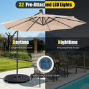 10 Feet Patio Solar Powered Cantilever Umbrella with Tilting System by LJGDeals