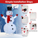 6 Feet Lighted Snowman with Top Hat and Red Scarf-White by LJGDeals