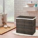 10L 3-Section Laundry Hamper with Liner Bag and Handle-Brown by LJGDeals