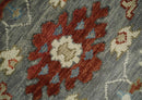 Hand Knotted Wool Area Rug Charcoal Red Beige Traditional Style by The Rug Decor
