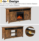60”Industrial TV Stand Entertainment Center with Shelve and Cabinet-Brown by LJGDeals