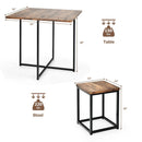 5 Pieces Metal Frame Dining Set with Compact Dining Table and 4 Stools by LJGDeals