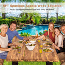 Patented 70 Inch Dining Table Set with Seats and Umbrella Hole by LJGDeals