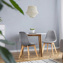 4 Pieces Modern Dining Chair Set with Wood Legs and Fabric Cushion Seat by LJGDeals