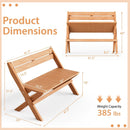 2-Person Indonesia Teak Wood Folding Outdoor Benches with Slatted Seat by LJGDeals