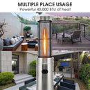 40000 BTU Stainless Steel Round Glass Tube Patio Heaters by LJGDeals