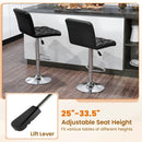 PU Leather Upholstered Bar Stools Set of 2 with Back and Adjustable Height by LJGDeals