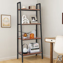 4-Tier Freestanding Open Bookshelf with Metal Frame and Anti-toppling Device-Rustic Brown