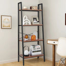 4-Tier Freestanding Open Bookshelf with Metal Frame and Anti-toppling Device-Rustic Brown by LJGDeals