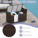 Outdoor Bench with Hand-woven PE Rattan Wicker and Side Handles-Gray by LJGDeals