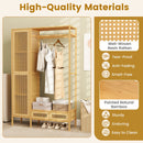 Bamboo Clothing Rack with Cabinet and Drawers and Hanging Rod-Natural by LJGDeals