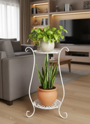Two-Tier Metal Plant Stand – Double Layer Iron Flower Rack for Indoor & Outdoor Plants by 2Dropme