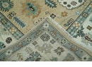 Hand knotted Peach, Ivory and Gray 8x10 Oriental Oushak wool area rug by The Rug Decor