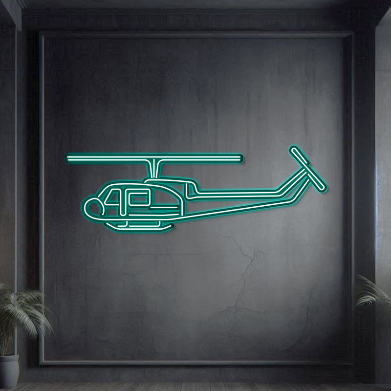 UH-1-MED Huey Metal Neon Aircraft Wall Art - NCN0066