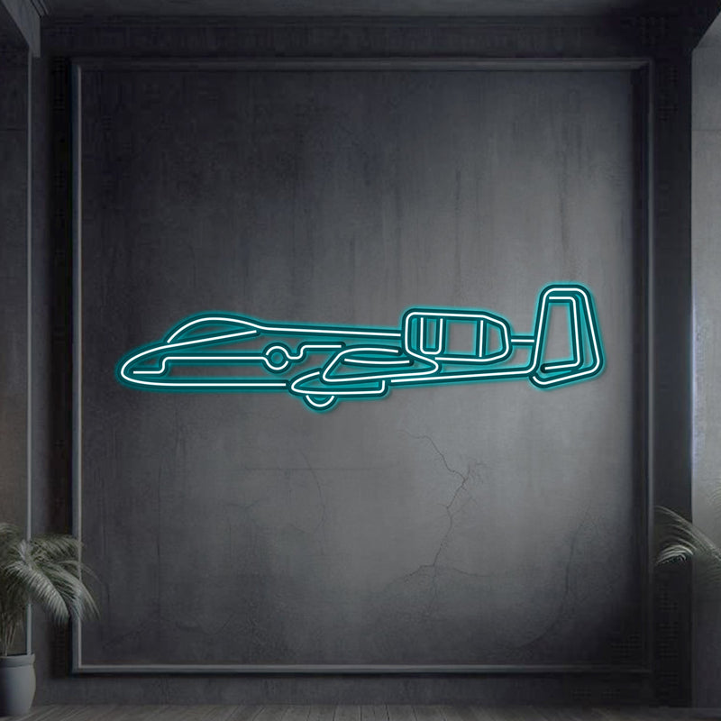 A-10 Thunderbolt 2 Metal Neon Aircraft Wall Art - NCN0006