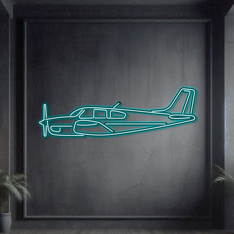 Bonanza F33A Metal Neon Aircraft Wall Art - NCN0017