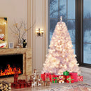 6/7.5 FT Pre-Lit Tinsel Christmas Tree Artificial Xmas Tree by LJGDeals