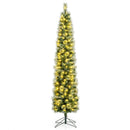 6/7/8 FT Pre-Lit Pencil Artificial Christmas Tree with 120/150/200 LED Warm White Lights and 8 Modes by LJGDeals