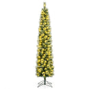 6/7/8 FT Pre-Lit Pencil Artificial Christmas Tree with 120/150/200 LED Warm White Lights and 8 Modes by DirectDeals