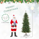 6/7/8 Feet Artificial Christmas Tree Pre-lit Hinged Xmas Tree with Warm White LED Lights and Pine Cones by LJGDeals