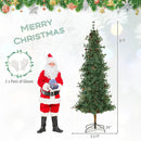 6/7/8 Feet Artificial Christmas Tree Pre-lit Hinged Xmas Tree with Warm White LED Lights and Pine Cones by LJGDeals