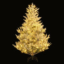 6/7/8 Feet Pre-Lit Artificial Christmas Tree Hinged Snow Flocked Xmas Tree by LJGDeals