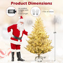 6/7/8 Feet Pre-Lit Artificial Christmas Tree Hinged Snow Flocked Xmas Tree by LJGDeals