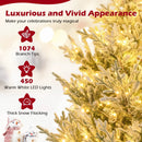 6/7/8 Feet Pre-Lit Artificial Christmas Tree Hinged Snow Flocked Xmas Tree by LJGDeals