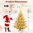 6/7/8 Feet Pre-Lit Artificial Christmas Tree Hinged Snow Flocked Xmas Tree by LJGDeals