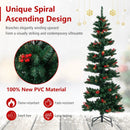 6/7 FT Pre-Lit Artificial Christmas Tree Spiral Holiday Tree with 612/791 Branch Tips and 8 Modes by DirectDeals