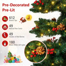 6/7 FT Pre-Lit Artificial Christmas Tree Spiral Holiday Tree with 612/791 Branch Tips and 8 Modes by DirectDeals