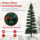 6/7 FT Pre-Lit Artificial Christmas Tree Spiral Holiday Tree with 612/791 Branch Tips and 8 Modes by DirectDeals