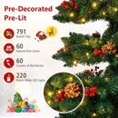 6/7 FT Pre-Lit Artificial Christmas Tree Spiral Holiday Tree with 612/791 Branch Tips and 8 Modes by DirectDeals