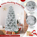 6/7 Feet Artificial Snow-flocked Christmas Tree Pre-lit Hinged Xmas Tree with 130 Twinkle Balls by LJGDeals