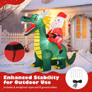 6.7 Feet Christmas Inflatable Santa Claus Ride on Dinosaur with Built-in LED Lights by LJGDeals