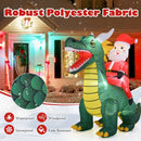 6.7 Feet Christmas Inflatable Santa Claus Ride on Dinosaur with Built-in LED Lights by LJGDeals