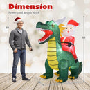 6.7 Feet Christmas Inflatable Santa Claus Ride on Dinosaur with Built-in LED Lights by LJGDeals