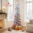 6/7 Feet Snow-flocked Artificial Christmas Tree with 220/290 Warm White LED Lights by LJGDeals