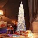 6/7 Feet Snow-flocked Artificial Christmas Tree with 220/290 Warm White LED Lights by LJGDeals