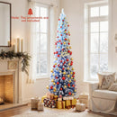 6/7 Feet Snow-flocked Artificial Christmas Tree with 220/290 Warm White LED Lights by LJGDeals