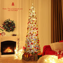 6/7 Feet Snow-flocked Artificial Christmas Tree with 220/290 Warm White LED Lights by LJGDeals