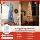 6/7 Feet Snow-flocked Artificial Christmas Tree with 220/290 Warm White LED Lights by LJGDeals