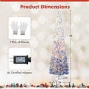 6/7 Feet Snow-flocked Artificial Christmas Tree with 220/290 Warm White LED Lights by LJGDeals