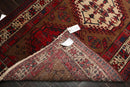 3'8" x 11' Vintage Runner Hand Knotted Wool Tribal Hamadan Area Rug Brown